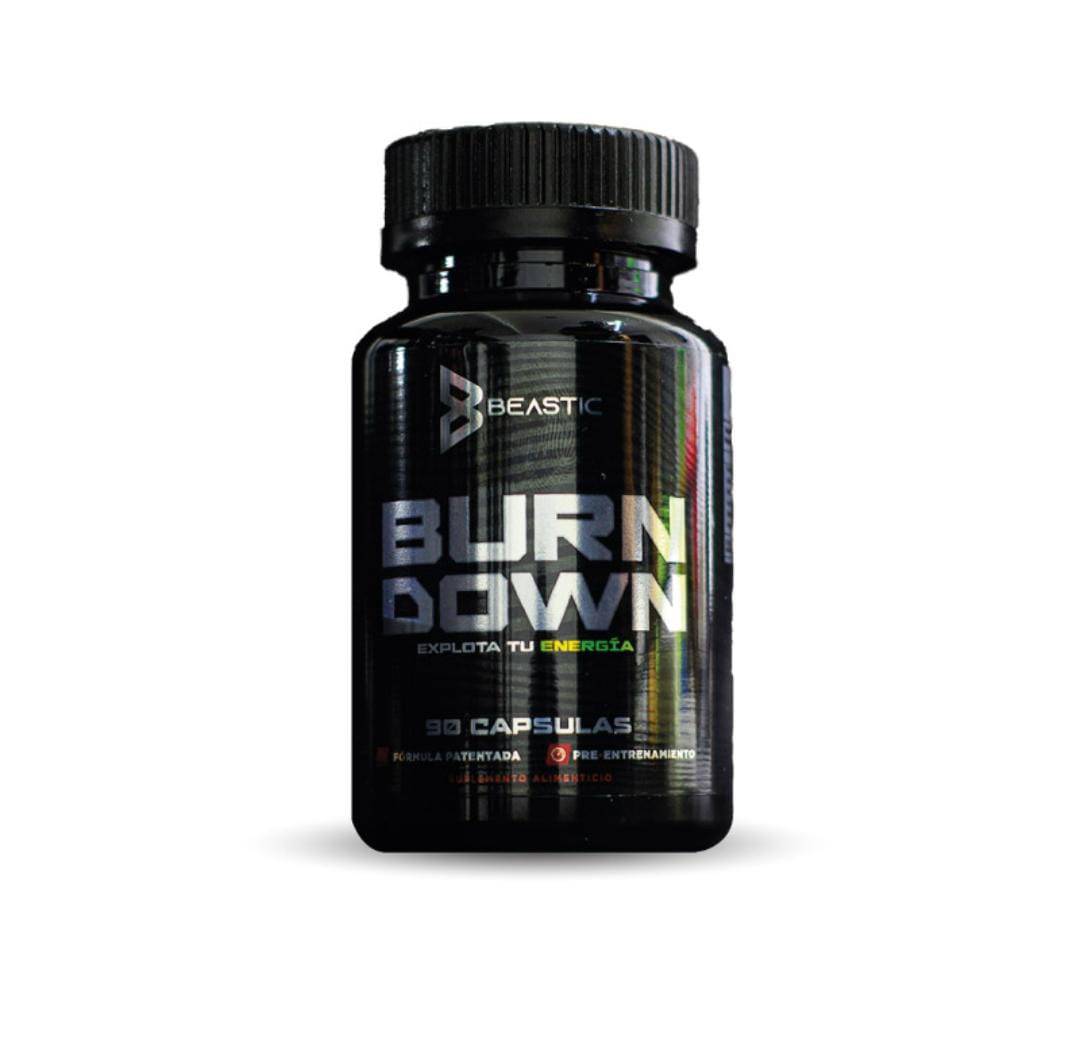 Burn Down Beastic | Quemador Natural con Efedra 90 Cápsulas - XtremeNutriMX
