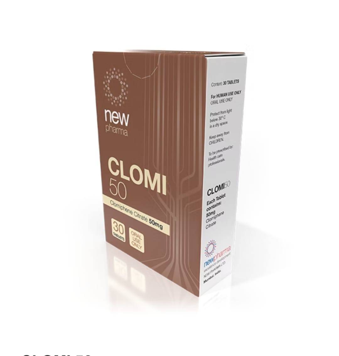 Clomi 50 New Pharma Clomifeno 50mg 30tabs Post ciclo pro - XtremeNutriMX