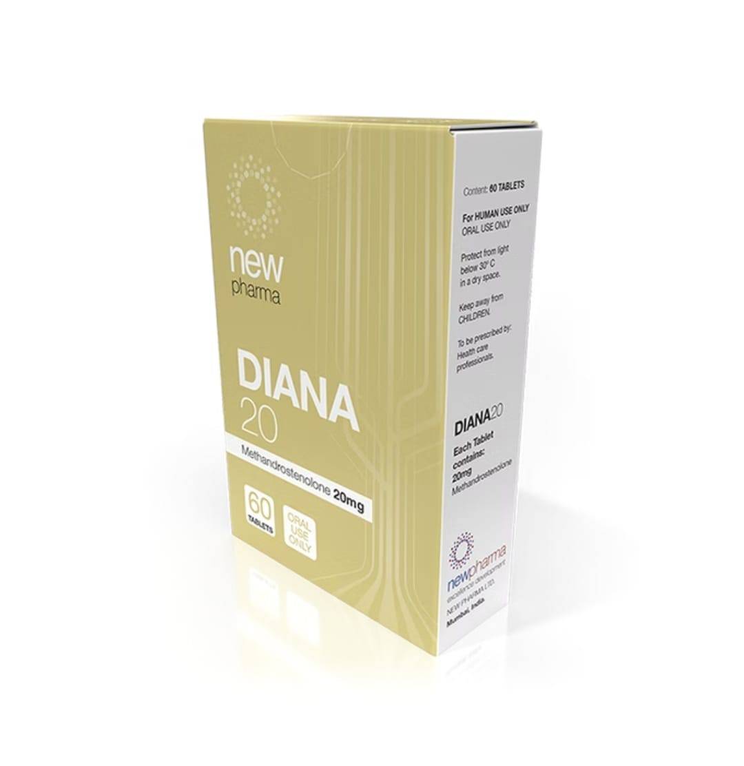 Diana 20 New Pharma Metandrostenolona 20mg 60tabs Volumen real - XtremeNutriMX
