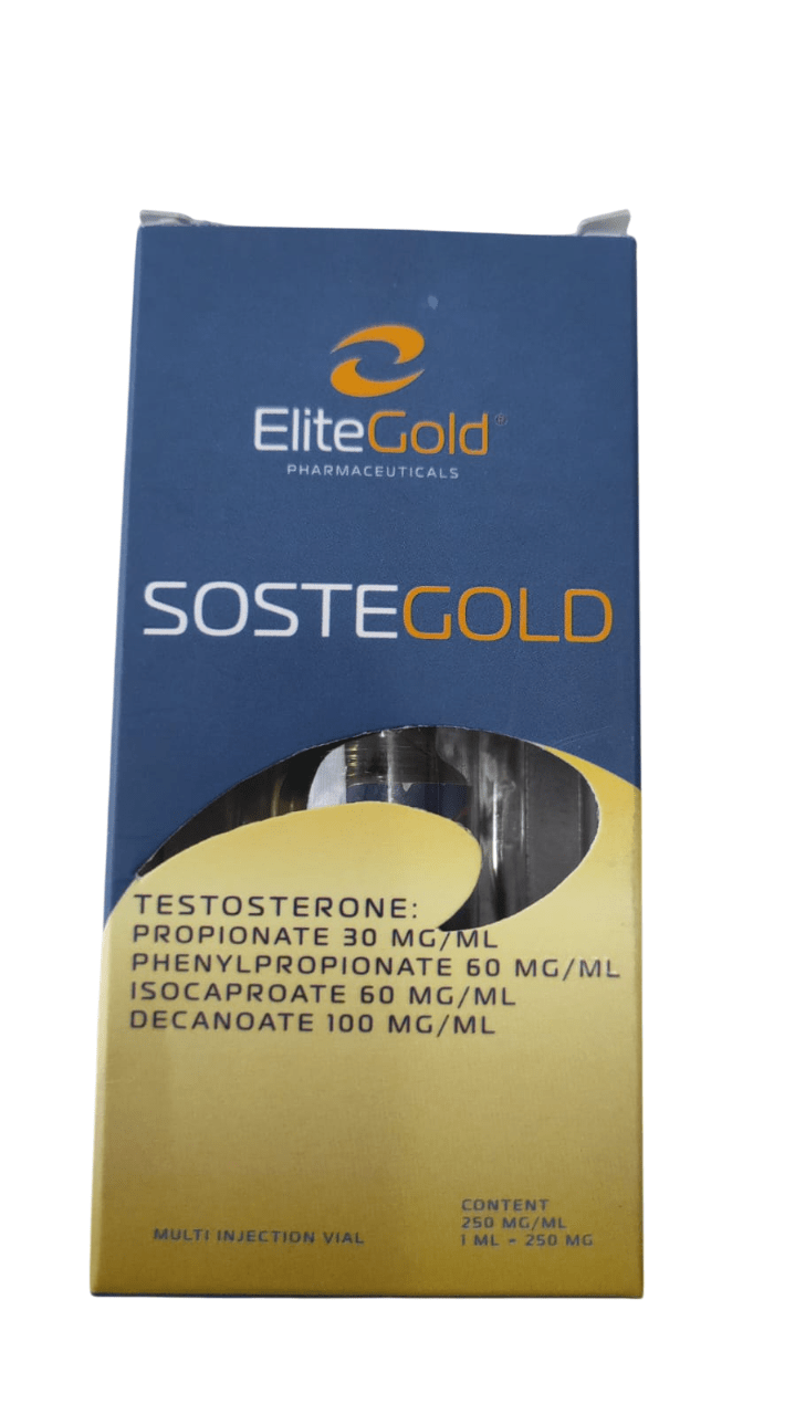 Sostegold Elite Gold | Mix de Testosterona Inyectable 250mg 10ml | Volumen y Fuerza Avanzada - XtremeNutriMX