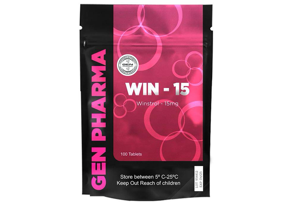 WIN - 15 Gen Pharma | Stanozolol Oral 15mg x 100 Tabs Corte y Definición - XtremeNutriMX