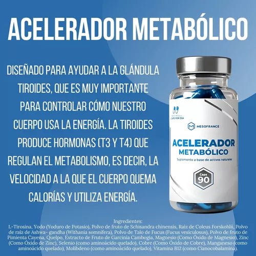 Acelerador Metabólico - Mesofrance - Suplemento para Aumentar el Metabolismo 90 Cápsulas - XtremeNutriMX