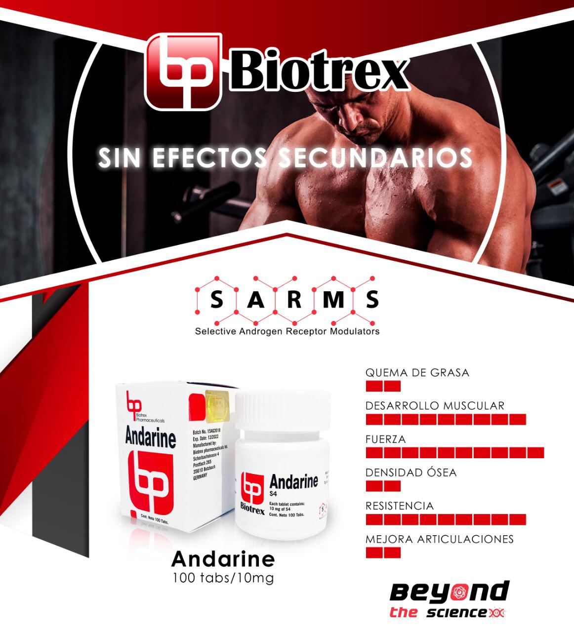 Andarine S4 Biotrex - Músculo Magro y Mejora de Fuerza - XtremeNutriMX