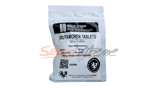 Ibutamoren MK - 677 25mg | British Dragon - Recuperación y masa magra - XtremeNutriMX