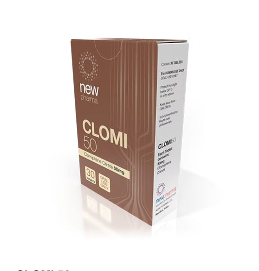 Clomi 50 New Pharma Clomifeno 50mg 30tabs Post ciclo pro - XtremeNutriMX