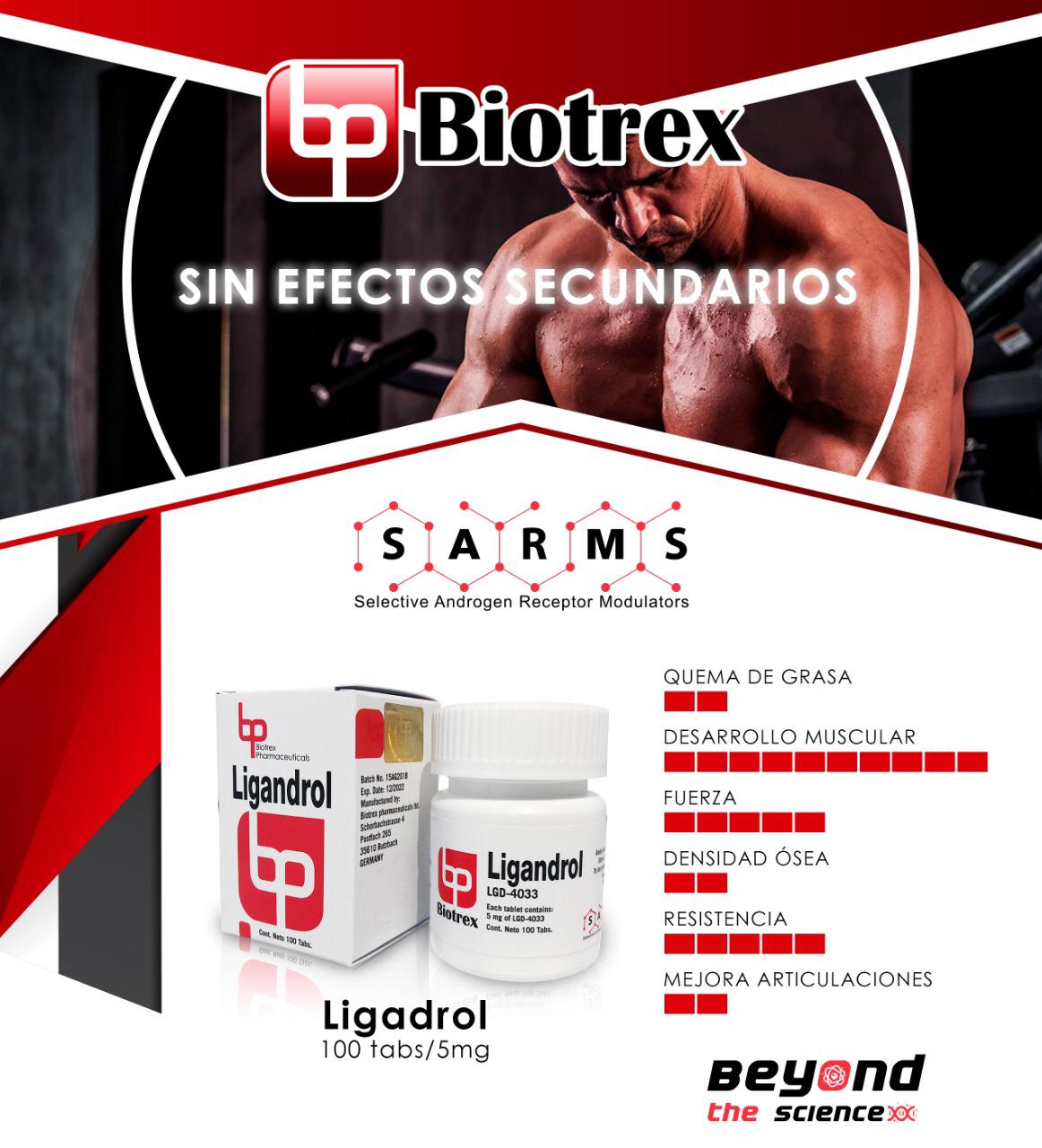 Ligandrol LGD-4033 Biotrex - Construcción de Masa Muscular - XtremeNutriMX