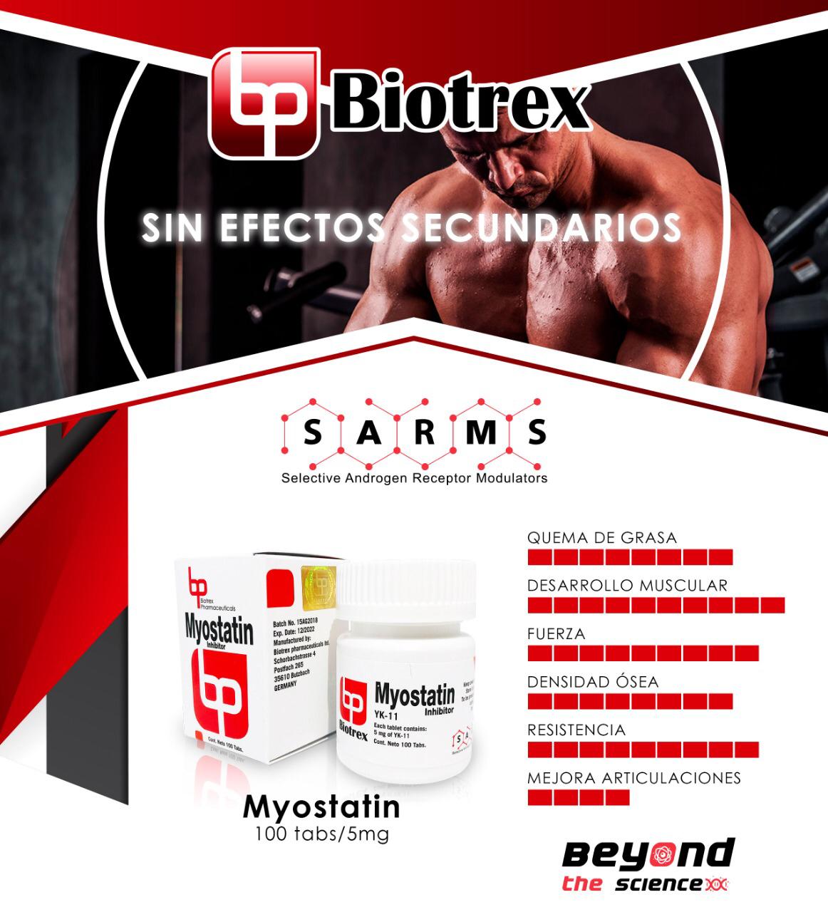 Myostatin YK-11 Biotrex - Aumento de Masa Muscular y Fuerza - XtremeNutriMX