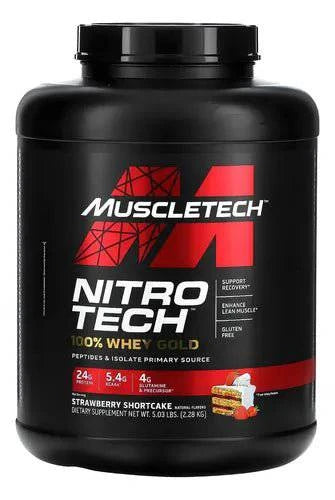Nitro - Tech Whey Gold Ripped Muscletech | 5lbs 71srv | Masa Muscular y Fuerza - XtremeNutriMX