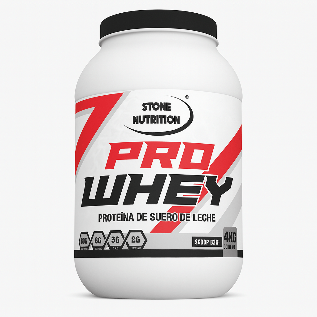 PRO WHEY Stone Nutrition Suero Leche Oral 4kg 188 porciones - XtremeNutriMX