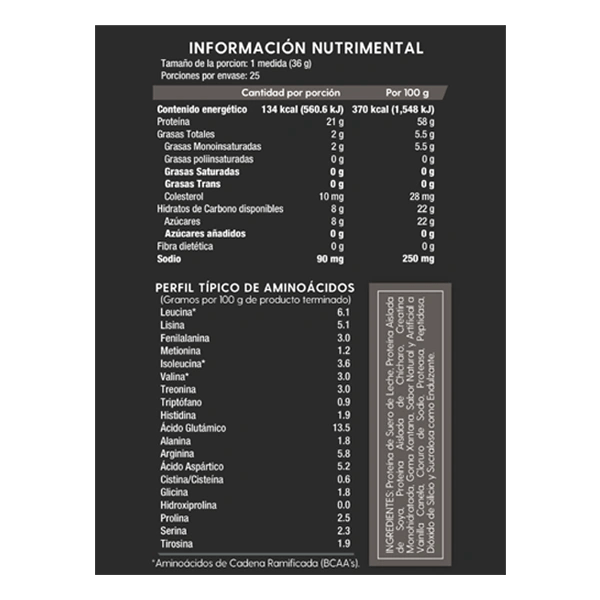 Proteína Zero Carbs con BCAA's y Creatina - DOZ. by Heallife - Sabor Vainilla Nuez - XtremeNutriMX