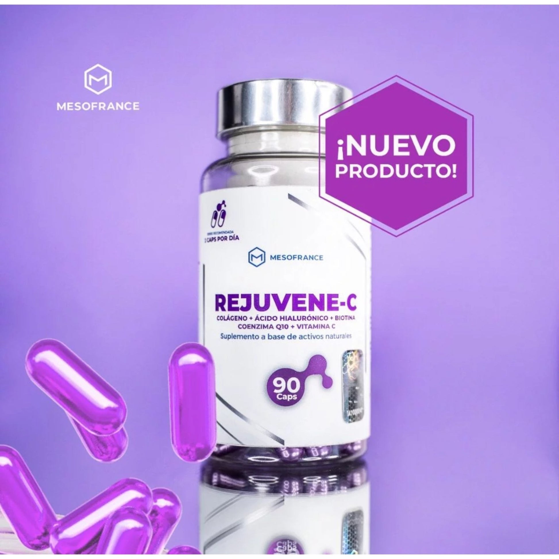 Rejuvene - C - Mesofrance - Suplemento para la Piel, Uñas y Articulaciones 90 Cápsulas - XtremeNutriMX