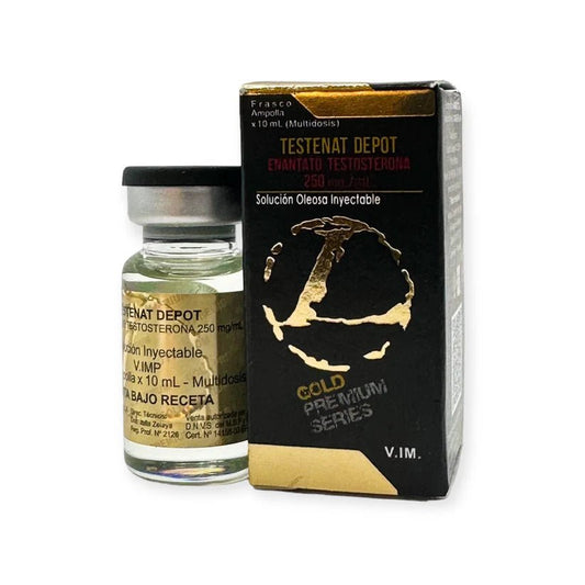 Testenat Depot Landerlan Gold | Testosterona Enantato 250mg 10ml | Volumen, Fuerza y Rendimiento Sostenido - XtremeNutriMX