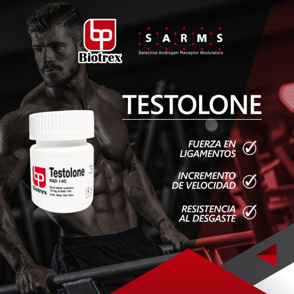 Testolone RAD-140 Biotrex - Crecimiento Muscular y Fuerza - XtremeNutriMX