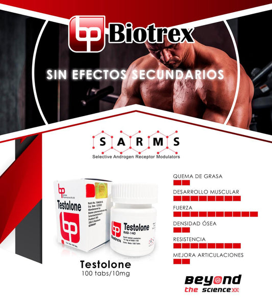 Testolone RAD-140 Biotrex - Crecimiento Muscular y Fuerza - XtremeNutriMX