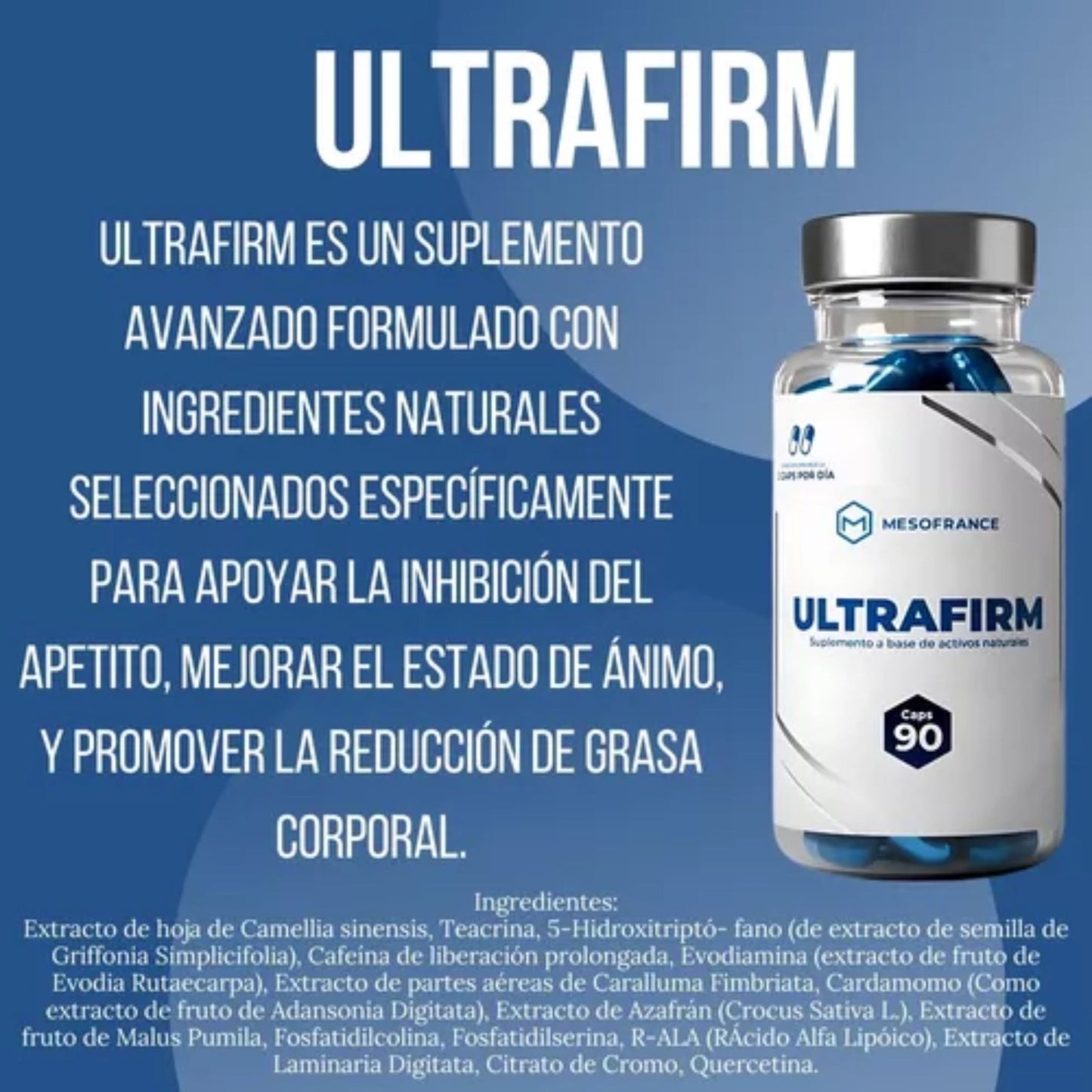 Ultrafirm - Mesofrance - Suplemento para Reducción de Grasa y Firmeza de Piel 90 Cápsulas - XtremeNutriMX