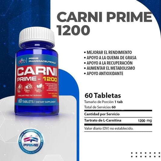 Carni-Prime 1200 - Energía y Quema Grasa Prime Pharmaceuticals - XtremeNutriMX