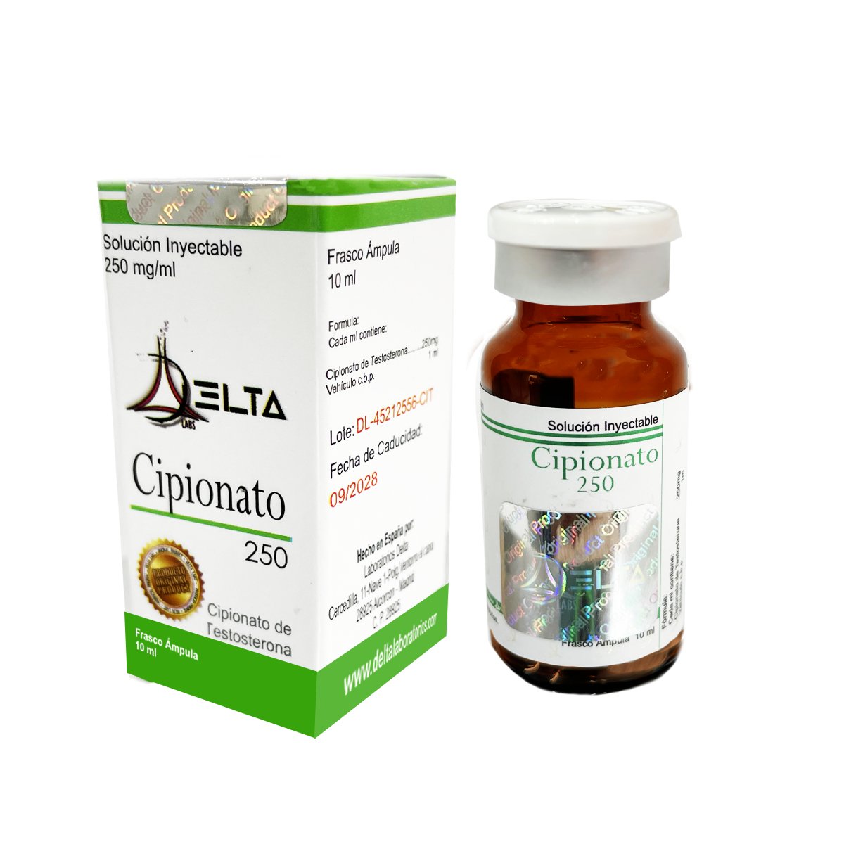 Cipionato 250mg/ml Delta Labs - Máxima Musculatura, Mínima Retención - XtremeNutriMX