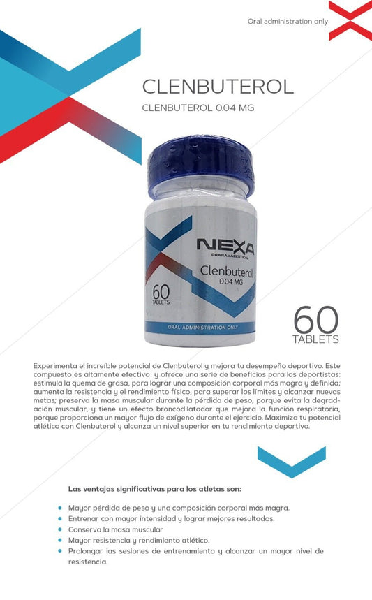 Clenbuterol 40 Nexa Pharma - Quema de Grasa y Definición Muscular - XtremeNutriMX