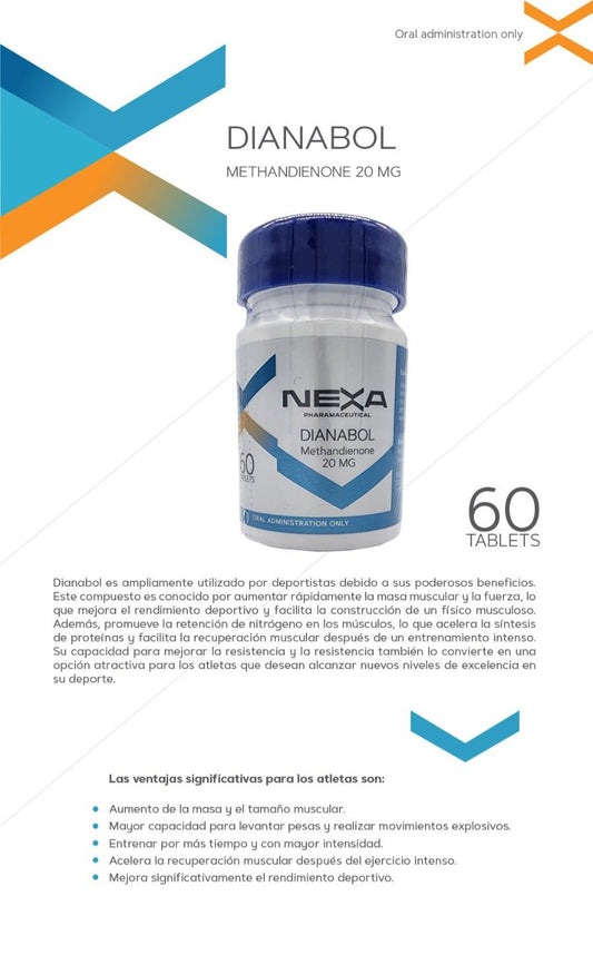 Dianabol 20 Nexa Pharma - Aumento de Masa Muscular - XtremeNutriMX