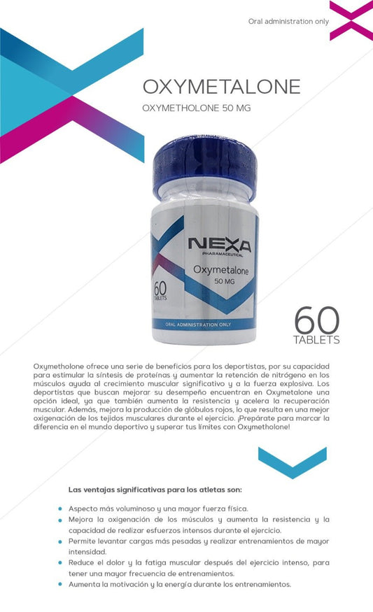 Oxymetalona 50 Nexa Pharma - Aumento de Masa Muscular - XtremeNutriMX