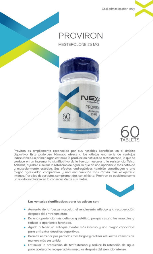 Proviron 25 Nexa Pharma - Testosterona Natural y Dureza Muscular - XtremeNutriMX