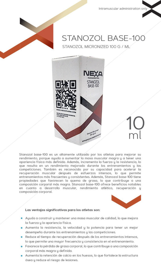 Stanozol Base 100 Nexa Pharma - Definición Muscular y Quema de Grasa - XtremeNutriMX