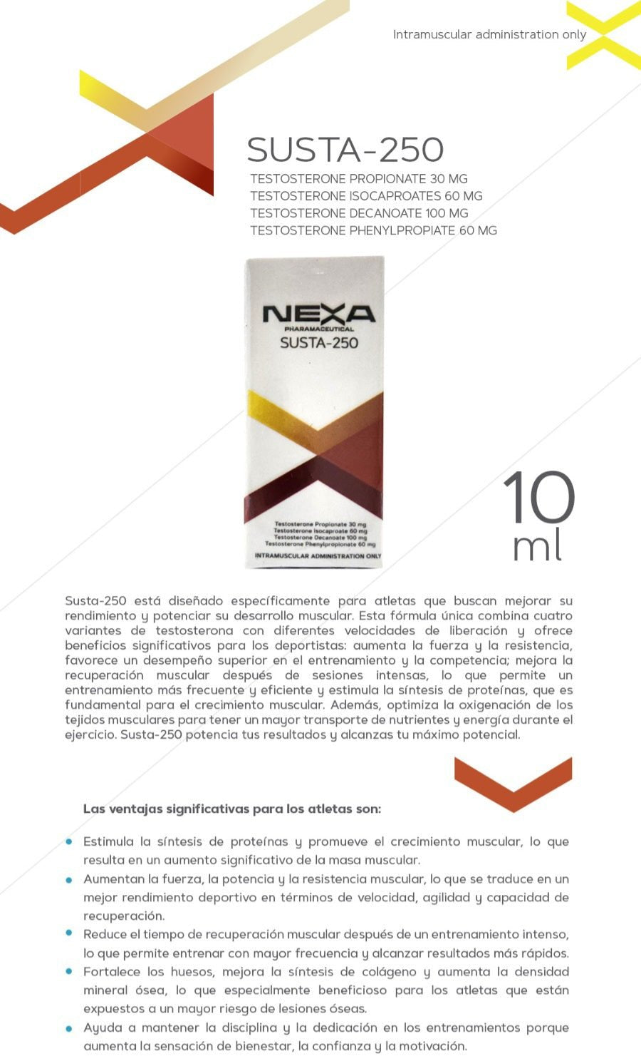 Susta 250 Nexa Pharma - Fuerza, Resistencia y Desarrollo Muscular - XtremeNutriMX