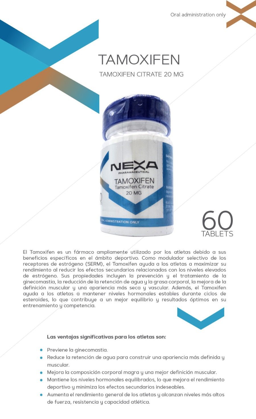 Tamoxifen 20 Nexa Pharma - Reducción de Efectos Estrogénicos - XtremeNutriMX