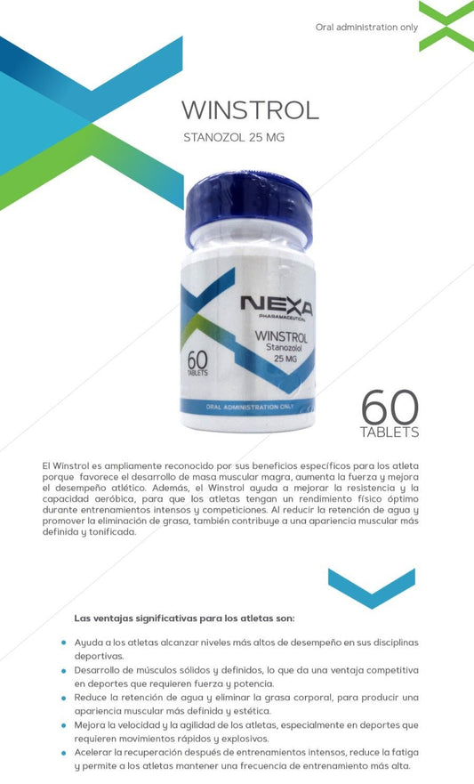 Winstrol Tabs 25 Nexa Pharma - Definición Muscular y Resistencia - XtremeNutriMX